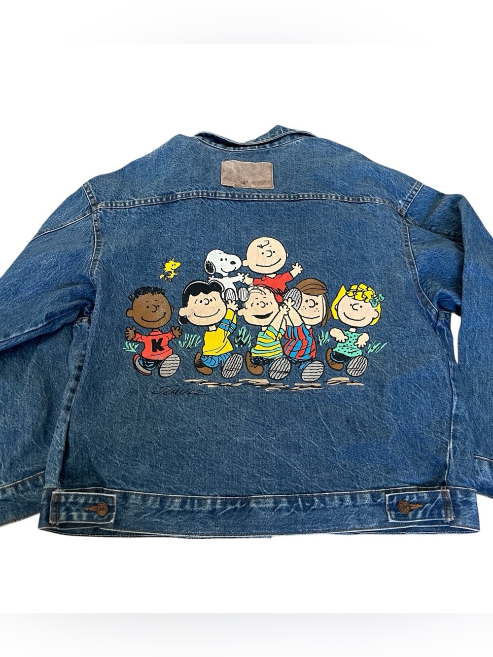 VTG Knott's Camp Snoopy Peanuts Denim Jean Jacket USA Charlie Brown Snoopy 80s